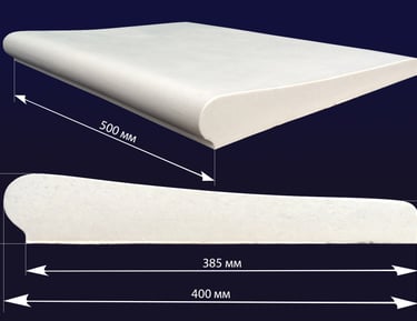 Копінг “Капля 400” Довжина 500 мм. Ширина 400 мм. Колір білий (white C00)