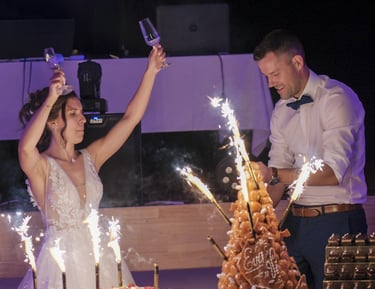 mariage Eva Vincent pièce montée