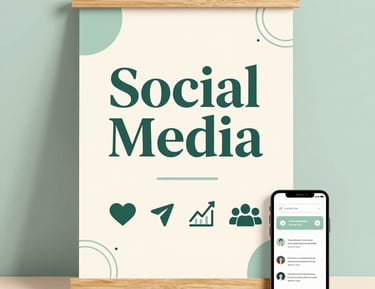 Block letters spelling 'SOCIAL MEDIA' arranged on a dark textured background.