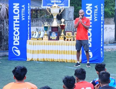 images of Decathlon Sports event at football turf