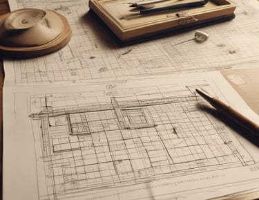 drawing with a pencil on a desk