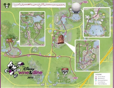 2015 runDisney Wine and Dine Half Marathon Course Map