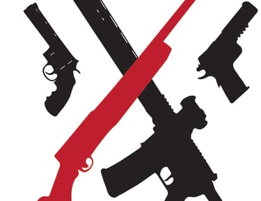 a poster of guns and guns with the words defending against the law of the law