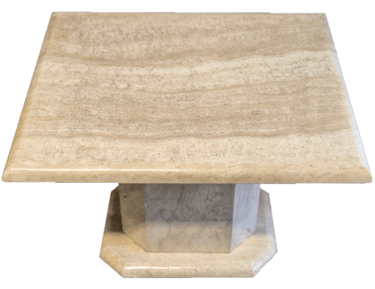 Stolik z trawertynu jasnego Bianco ivory kamień naturalny, luksusowy stolik