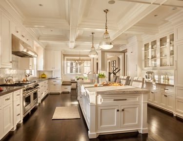 Handyman assisting with kitchen renovation in a London home, including cabinetry and countertops