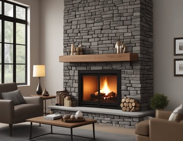a close up of a fire burning in a fireplace