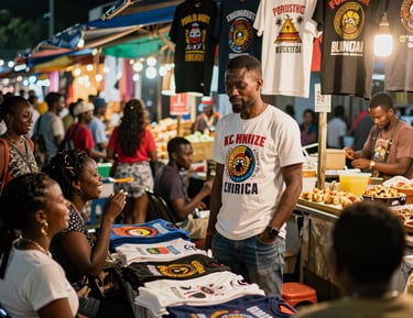 Close-up of delicious street food being served at a vibrant night market stall.