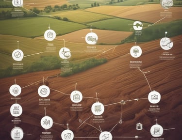 A farmer using a tablet in a smart agriculture field.