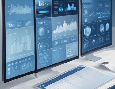 A sleek, intuitive web portal interface displayed on a laptop screen.