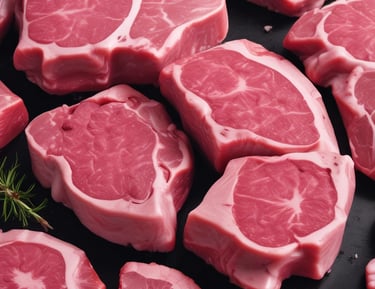 Frozen meat packages neatly stacked in a hygienic cold storage facility.