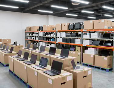 A sleek, modern tech setup illustrating K Evolution's innovative solutions.