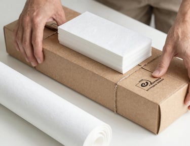 Stacks of eco-friendly food packaging bags ready for wholesale distribution.