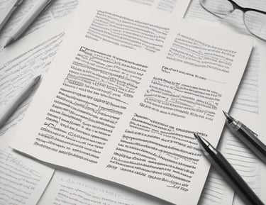 Modern workspace with copywriting notes and a dark-themed web design on a laptop.