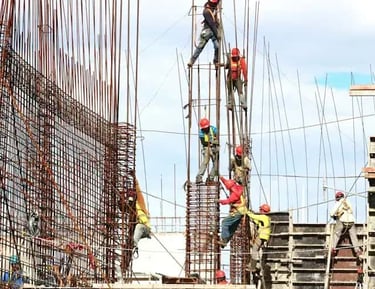 workers on construction site