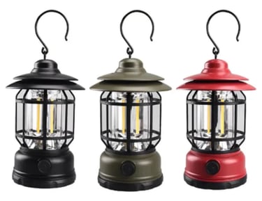 Lampião LED Retrô Recarregável USB para Camping