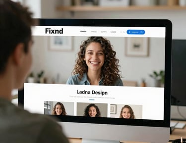 A small business owner happily reviewing their improved online profile.