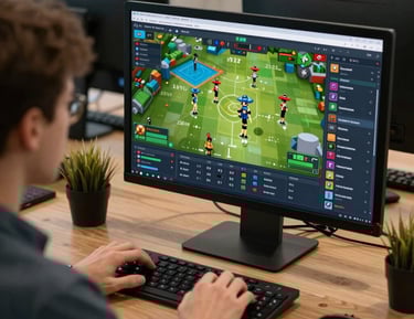 A group collaborating on the design of an educational cultural game.