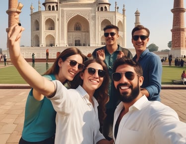 A serene airport runway at sunset with a plane ready for takeoff.