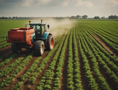 Water treatment plant with large filtration tanks and piping.