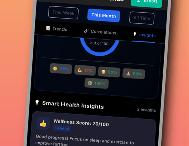 KoruIn health tracker health trend screen