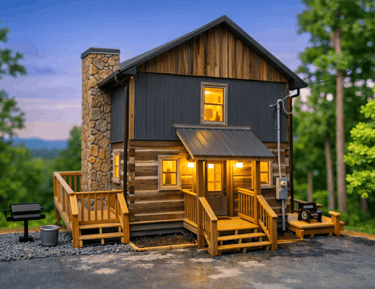1BR authentic 1800s hand-hewn log cabin for couples, Gatlinburg TN