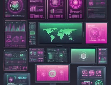 Abstract representation of machine learning data analytics with glowing blue nodes.