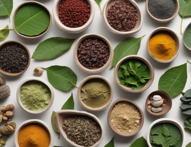 An ayurvedic herb garden in Karnataka flourishing with native medicinal plants.