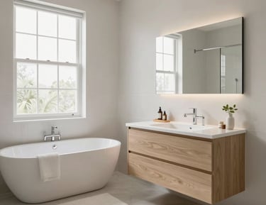 Modern kitchen remodel featuring clean lines, ample storage, and soft natural lighting.