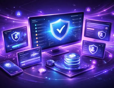 multiple devices protected by all in one security suite including antivirus vpn firewall privacy identity protection features