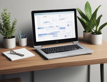 A clean, modern landing page design on a tablet device.