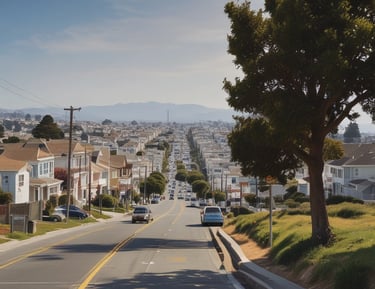 Panoramic view of South San Francisco coastline.