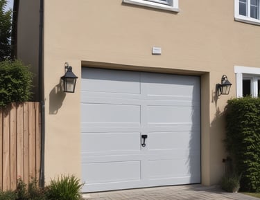 Smart home control panel displaying automation settings for doors and gates.