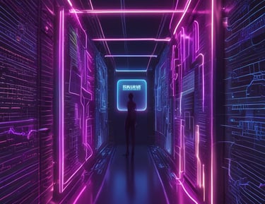 Robotic arms and digital interfaces symbolizing automation technology.