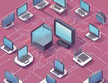 Friendly technician explaining a solution to a client.