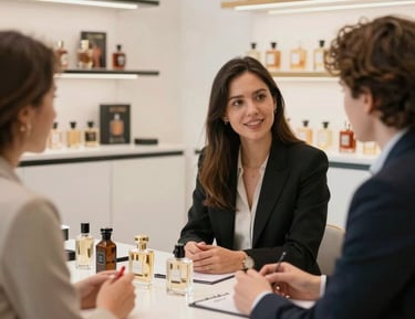 Close-up of a hand interacting with a digital dashboard displaying analytics.