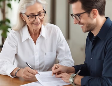 A smiling family member relieved by professional home care support.