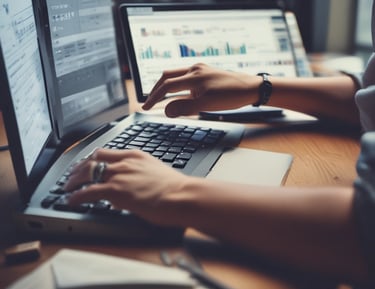 A team of accountants collaborating on financial reports.