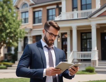 A professional mortgage advisor consulting with a client over paperwork.