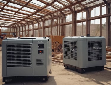 A compact generator humming quietly at a remote outdoor site.