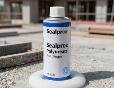 Construction worker applying sealant to a concrete joint outdoors.