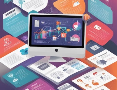 A vibrant brainstorming session with digital marketing strategies scribbled on glass walls.