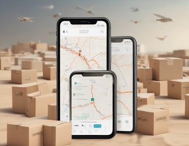 Airplane taking off with medical cargo, symbolizing global delivery.