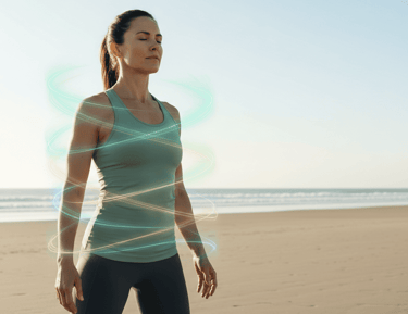 chica respirando y rejubeneciendo