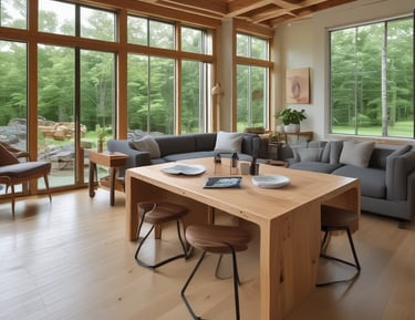 Technician installing an energy-efficient heating system in a residential house.