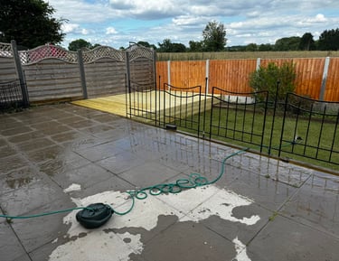 Modern patio installation in Worcester by B R Building and Landscapes