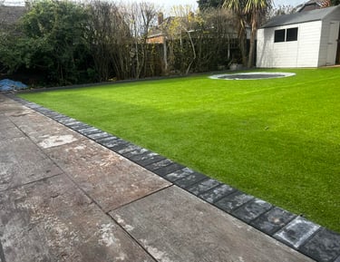 Stylish garden patio in Worcester by expert landscapers