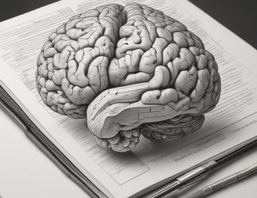 shallow focus of a diagram of a brain
