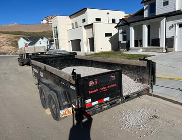 Gravel delivery in a dump trailer 
