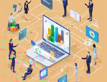 A train track in a large building with statues on it