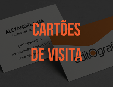 Cartões de visita impressos pela Editograf em papel premium.